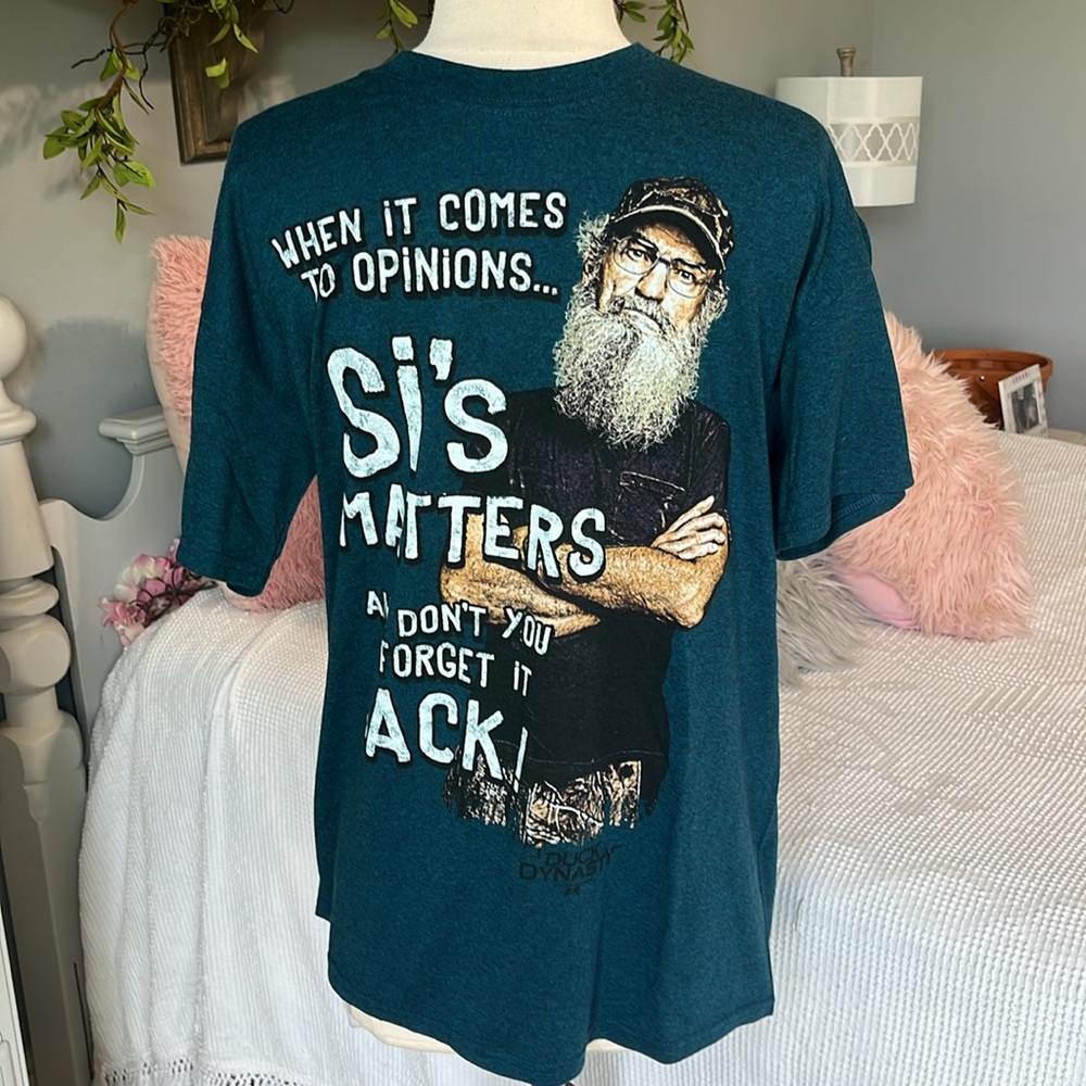 Si Robertson Duck Dynasty T Shirt Blue Green Mens M L XL New